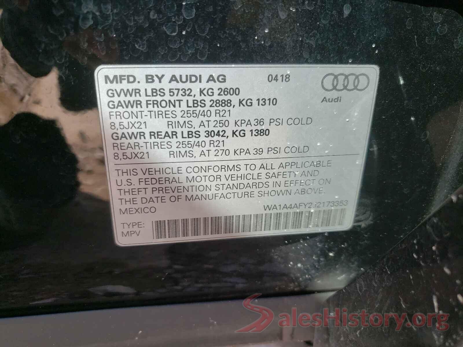 WA1A4AFY2J2173353 2018 AUDI SQ5