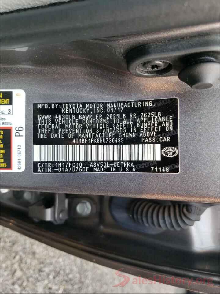 4T1BF1FK8HU730485 2017 TOYOTA CAMRY