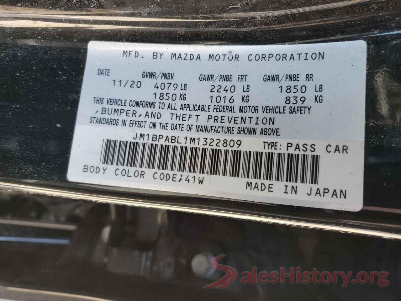 JM1BPABL1M1322809 2021 MAZDA 3