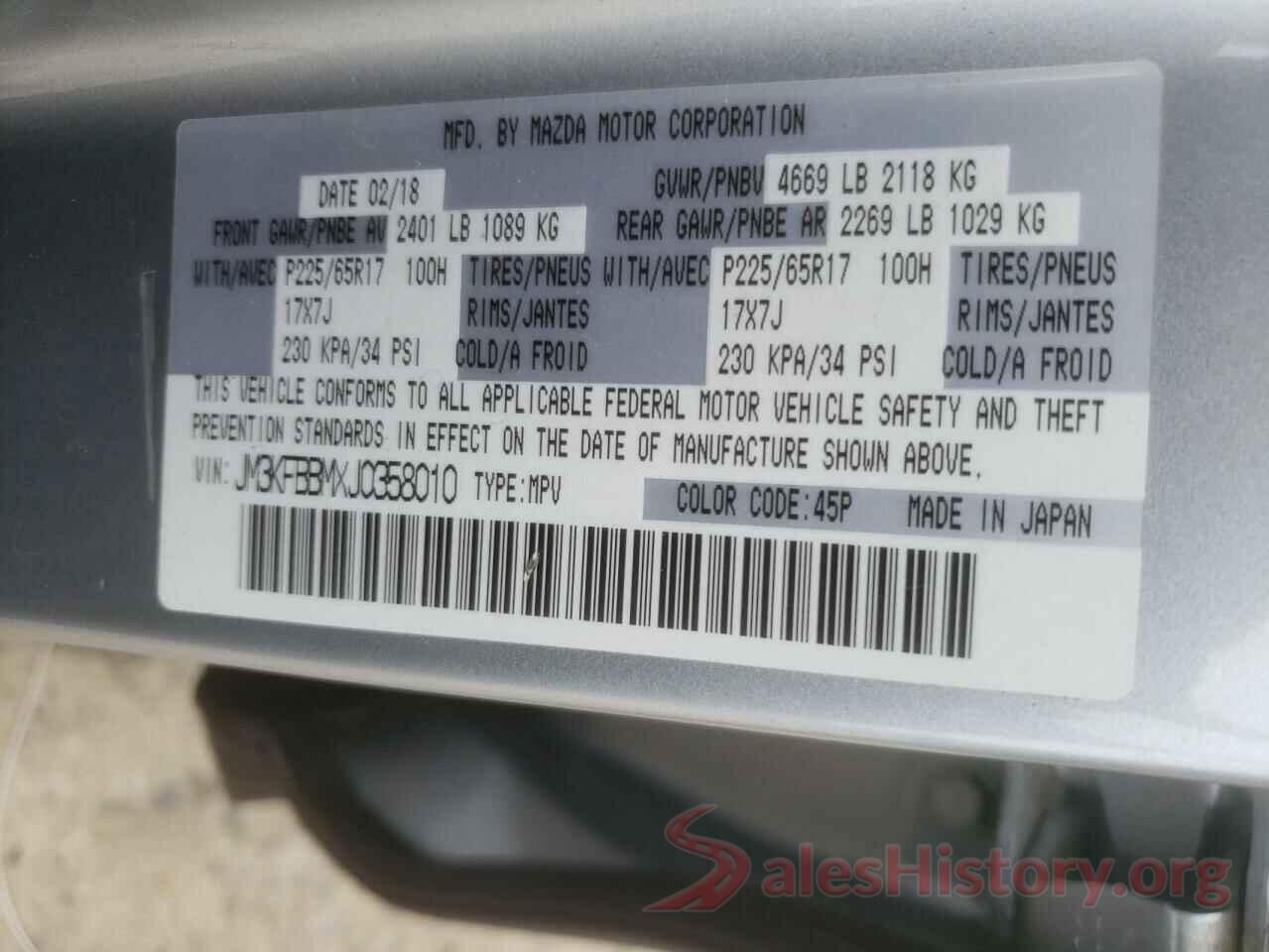 JM3KFBBMXJ0358010 2018 MAZDA CX-5