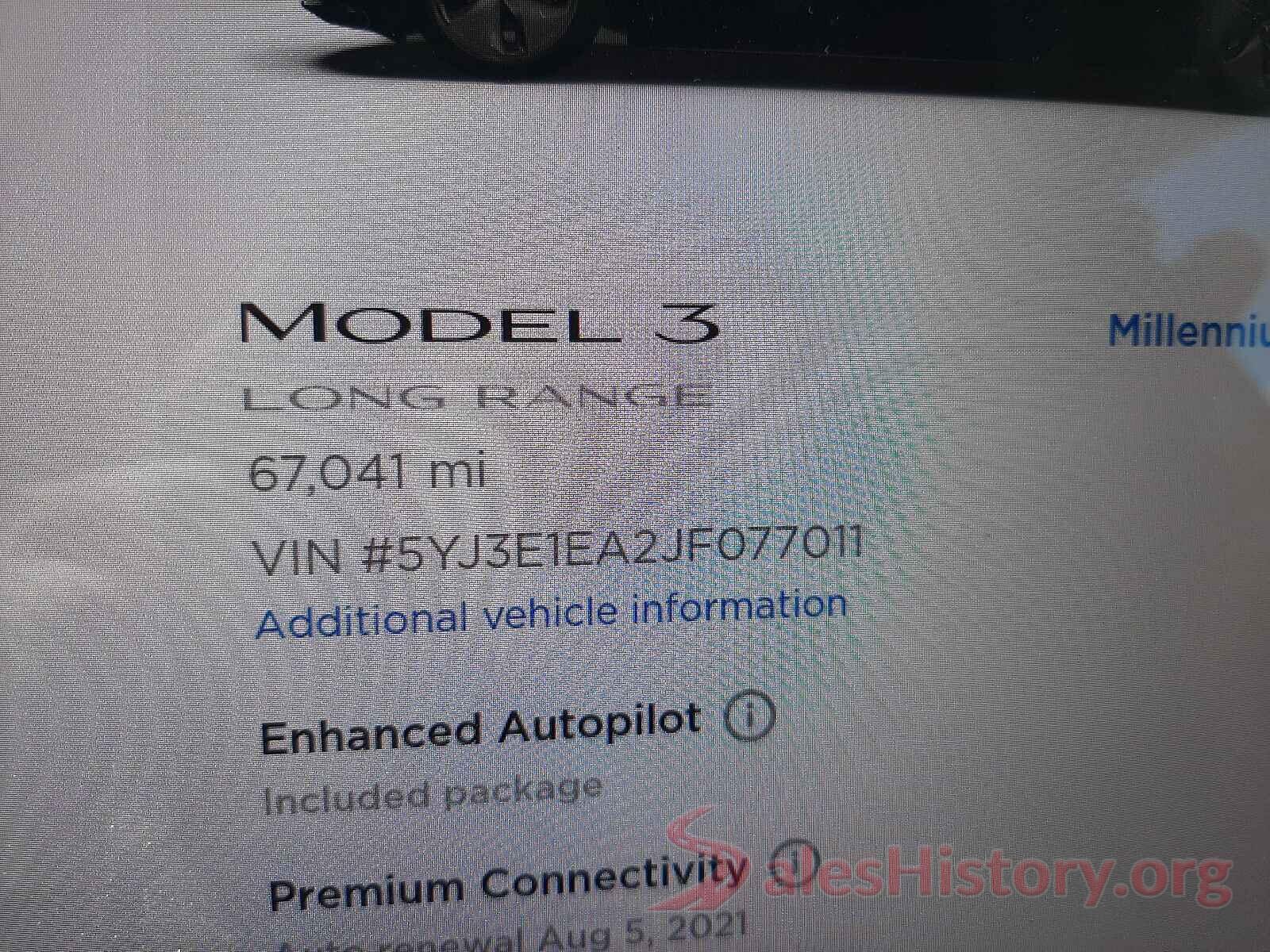 5YJ3E1EA2JF077011 2018 TESLA MODEL 3