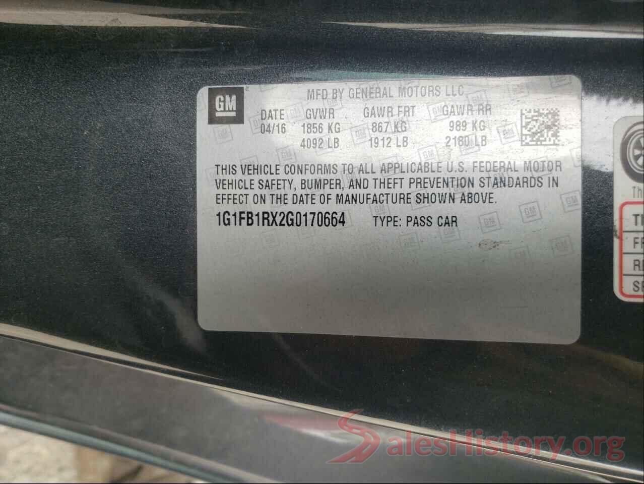 1G1FB1RX2G0170664 2016 CHEVROLET CAMARO