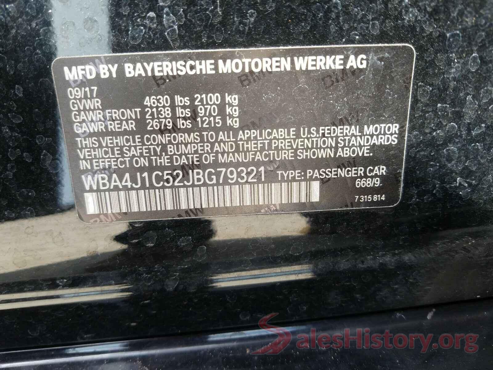 WBA4J1C52JBG79321 2018 BMW 4 SERIES