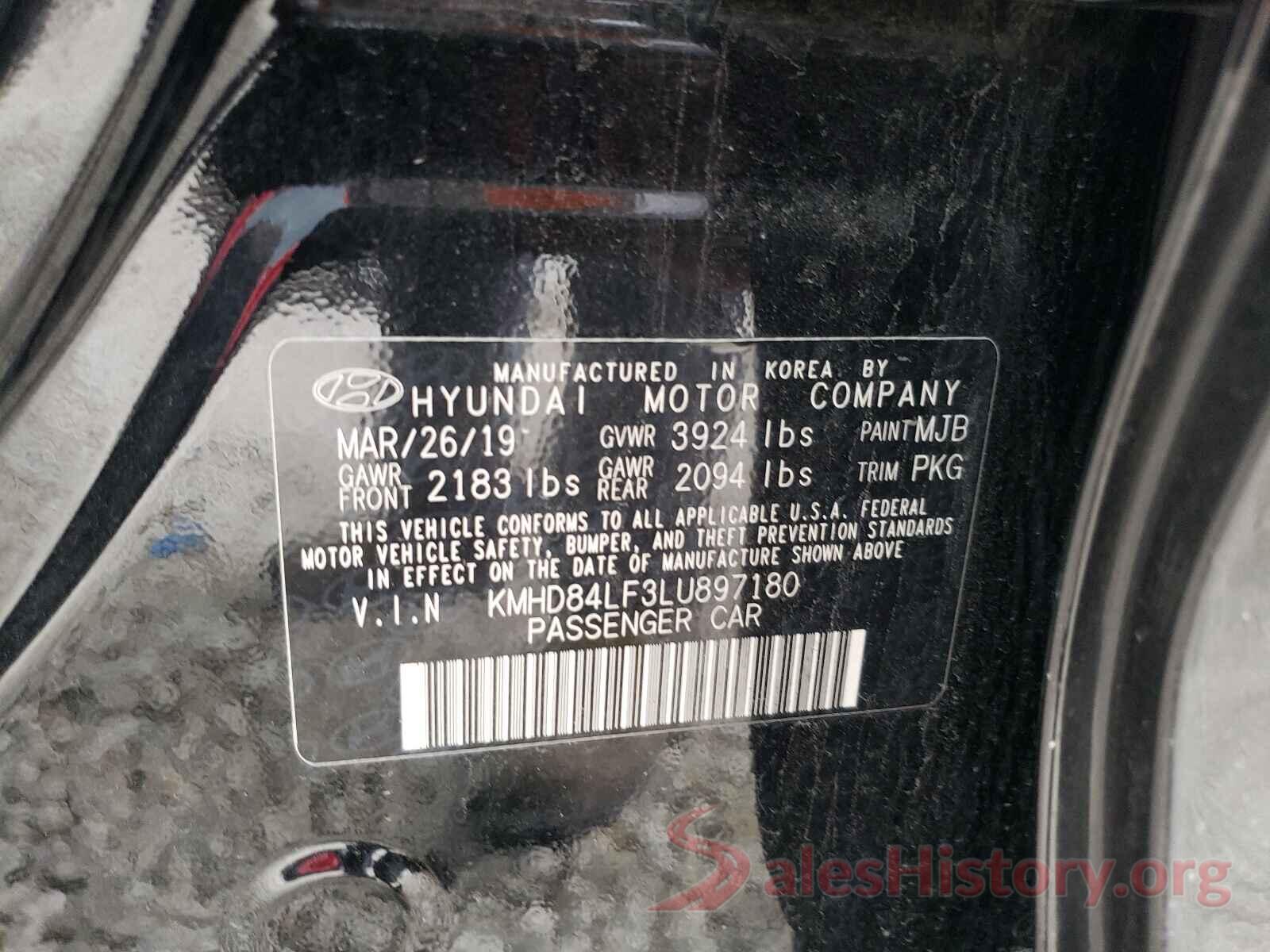 KMHD84LF3LU897180 2020 HYUNDAI ELANTRA