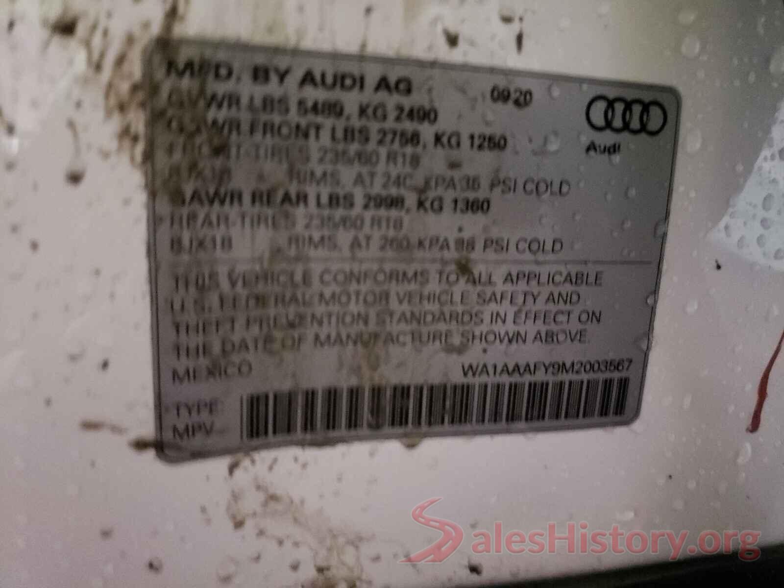 WA1AAAFY9M2003567 2021 AUDI Q5