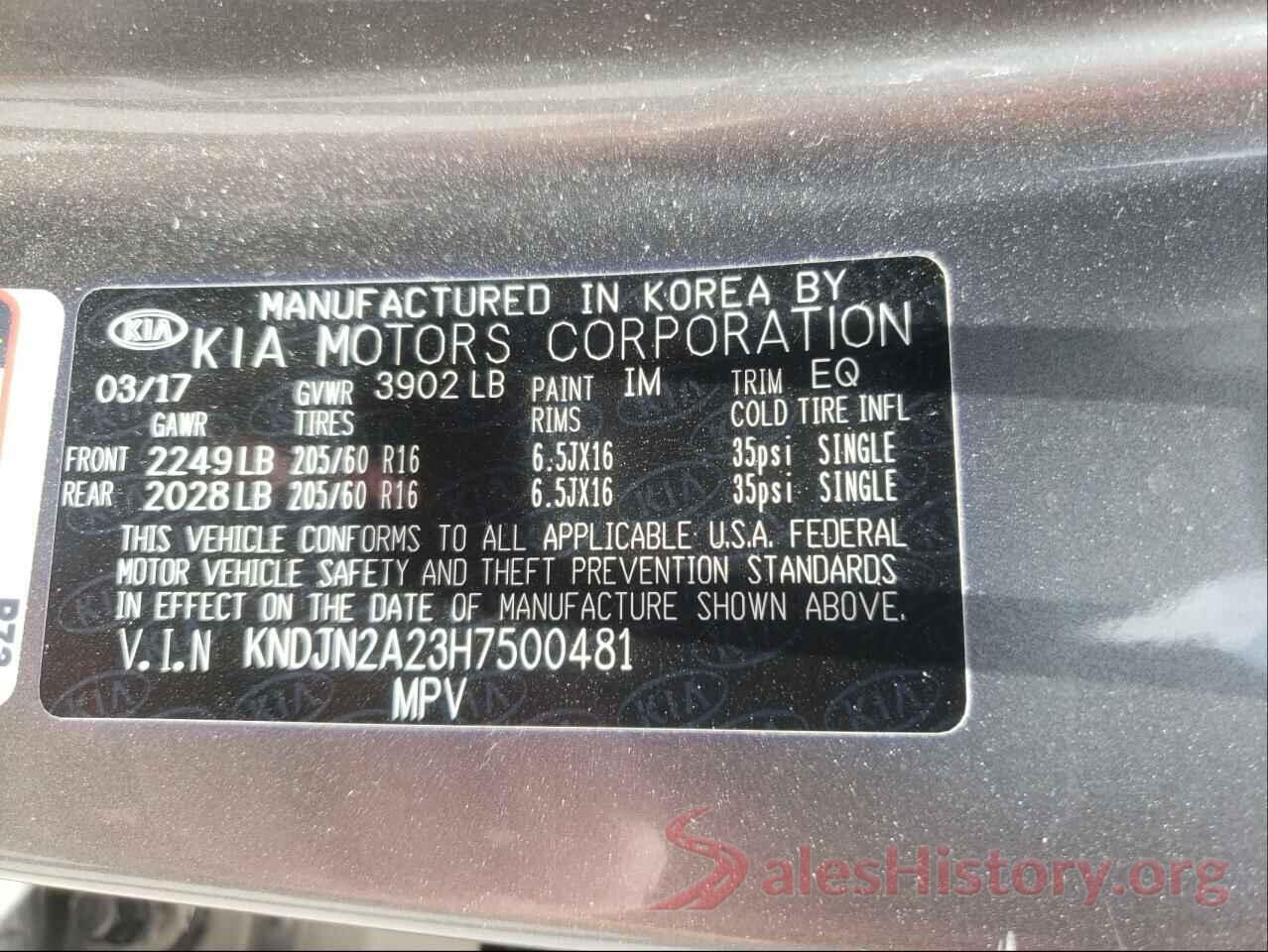 KNDJN2A23H7500481 2017 KIA SOUL