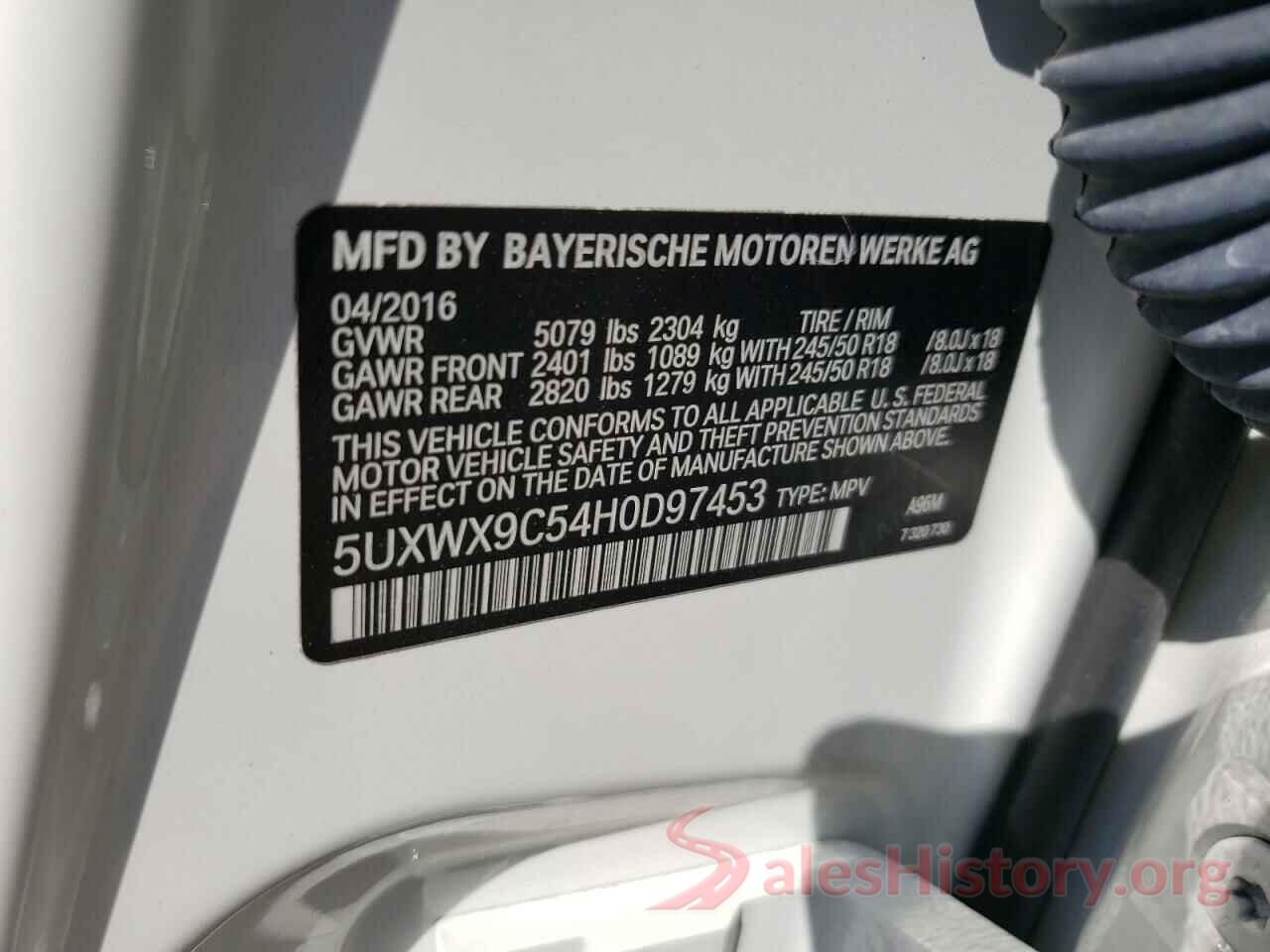 5UXWX9C54H0D97453 2017 BMW X3