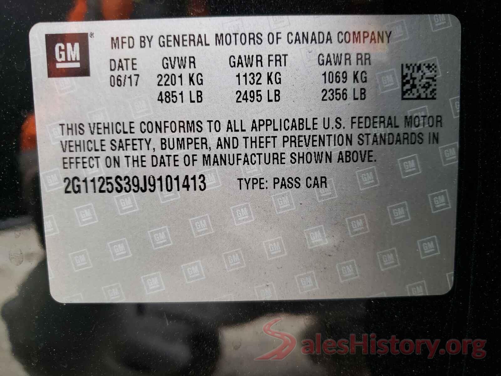 2G1125S39J9101413 2018 CHEVROLET IMPALA