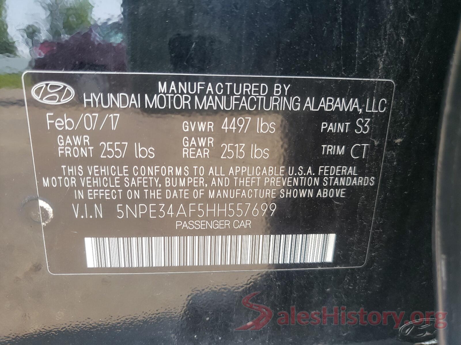 5NPE34AF5HH557699 2017 HYUNDAI SONATA