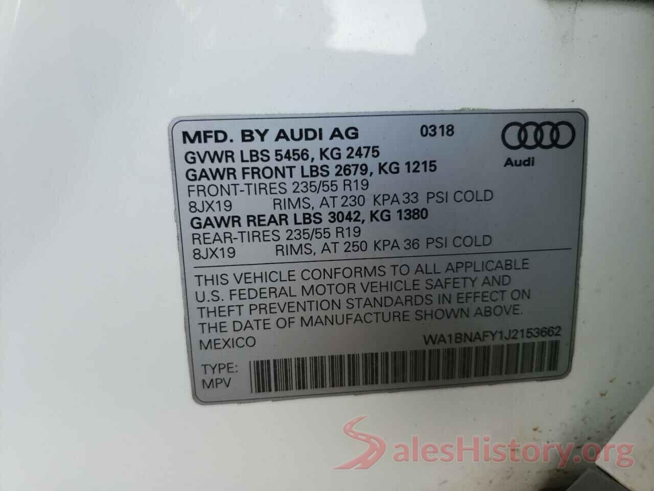 WA1BNAFY1J2153662 2018 AUDI Q5