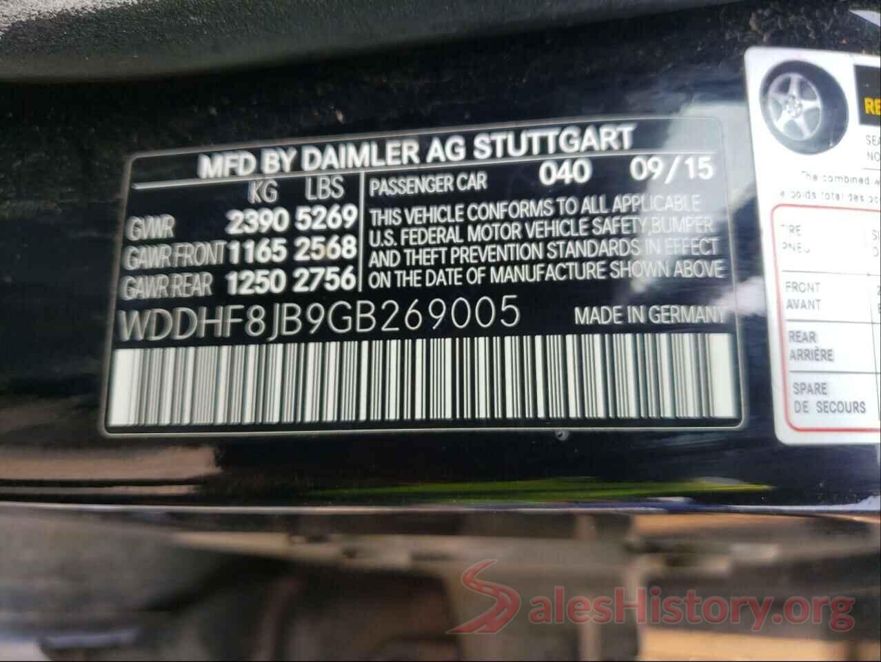 WDDHF8JB9GB269005 2016 MERCEDES-BENZ E-CLASS