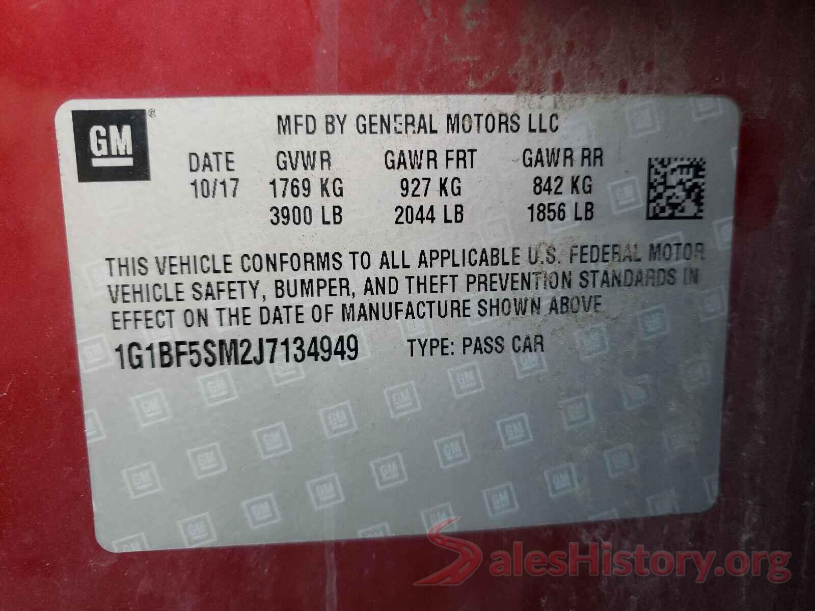 1G1BF5SM2J7134949 2018 CHEVROLET CRUZE