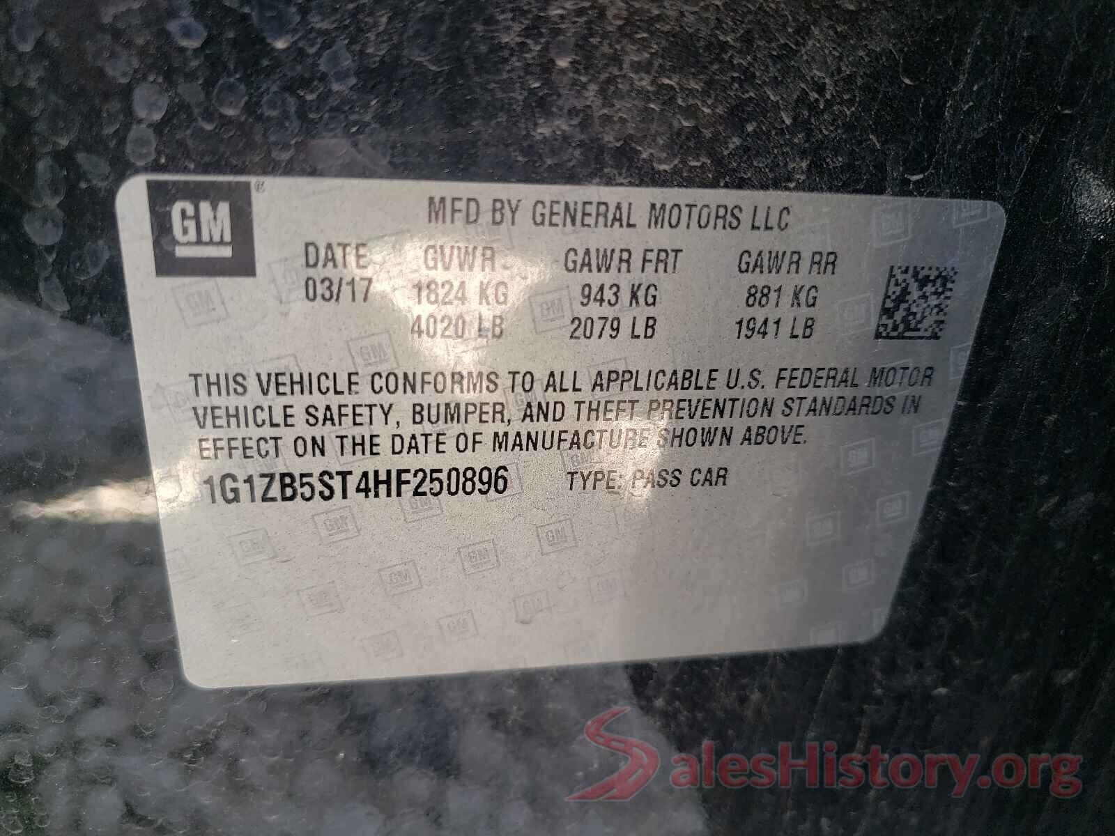 1G1ZB5ST4HF250896 2017 CHEVROLET MALIBU