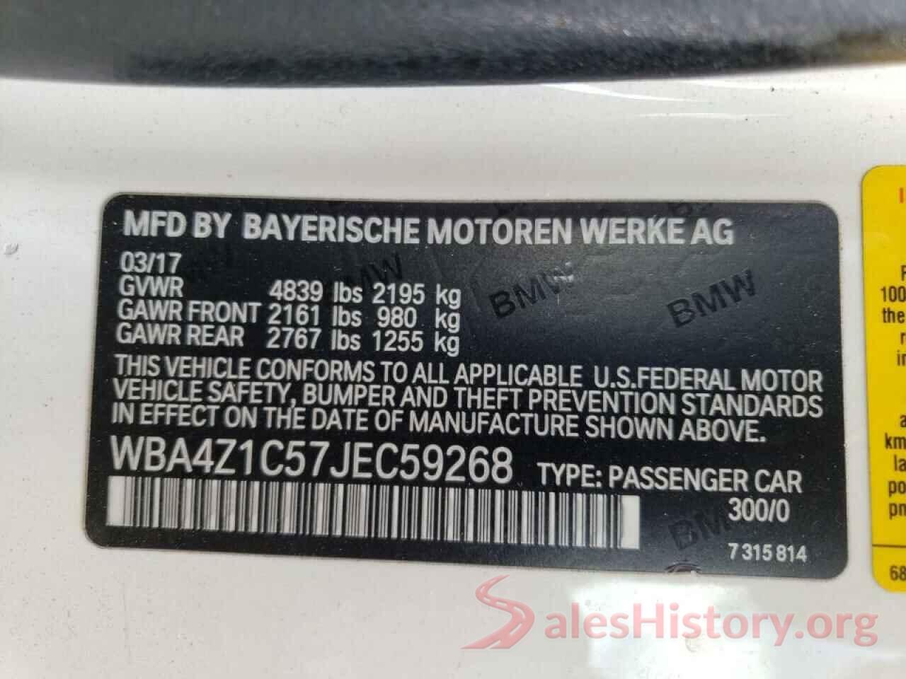 WBA4Z1C57JEC59268 2018 BMW 4 SERIES