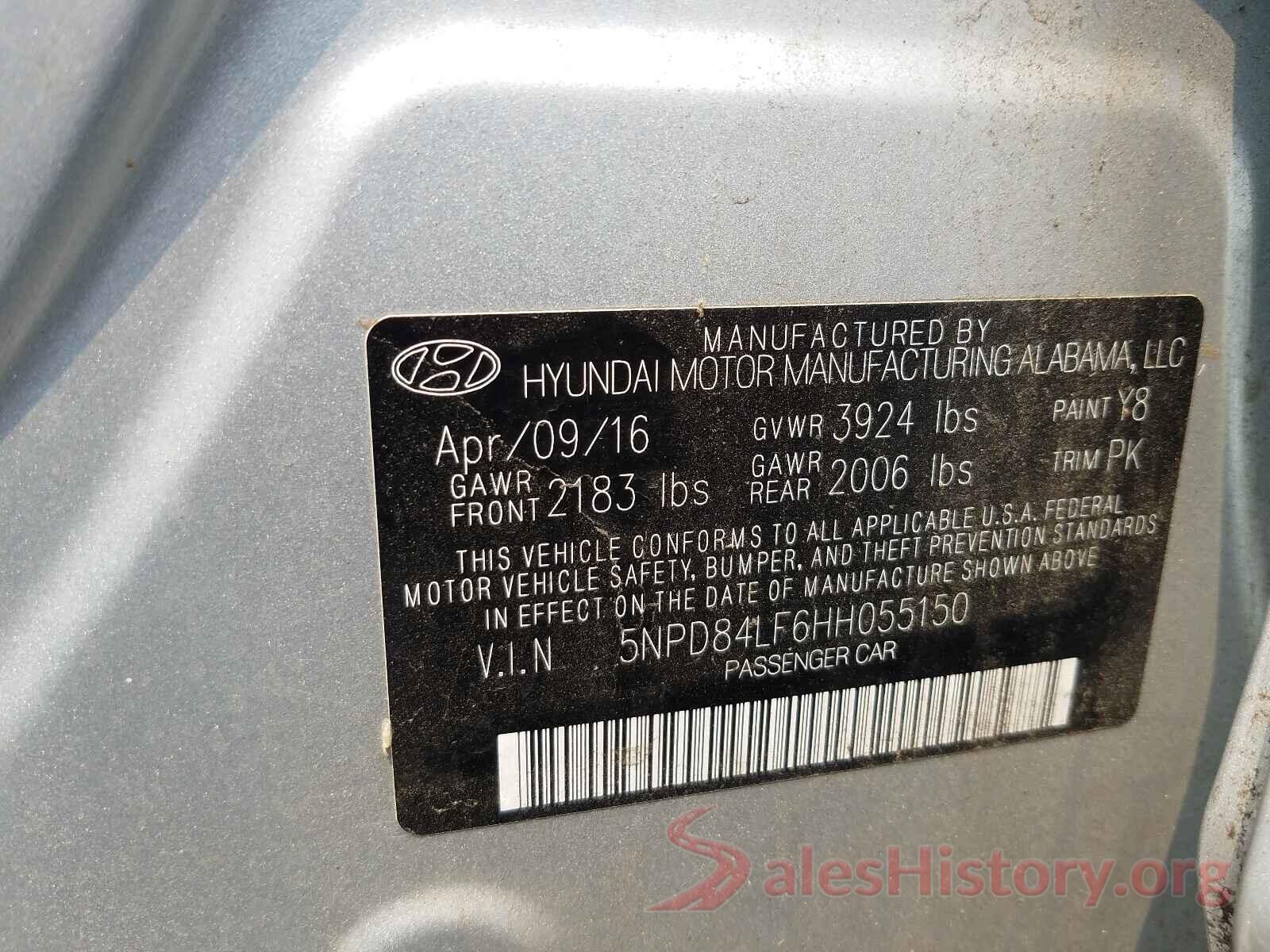 5NPD84LF6HH055150 2017 HYUNDAI ELANTRA