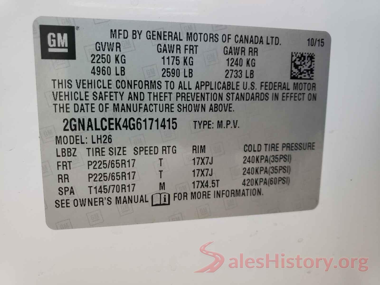 2GNALCEK4G6171415 2016 CHEVROLET EQUINOX