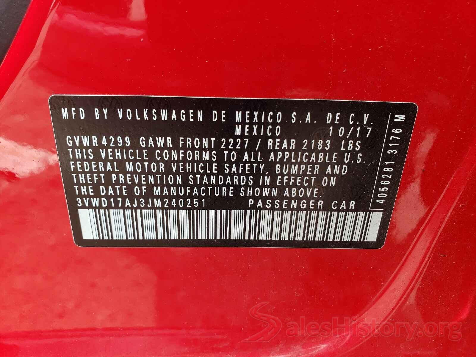 3VWD17AJ3JM240251 2018 VOLKSWAGEN JETTA