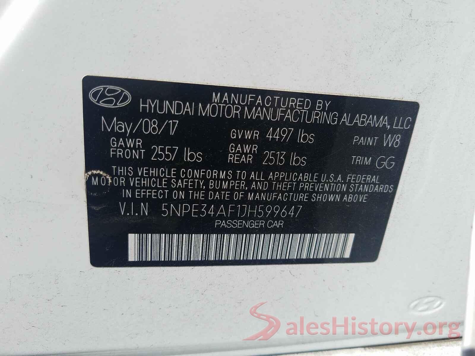 5NPE34AF1JH599647 2018 HYUNDAI SONATA