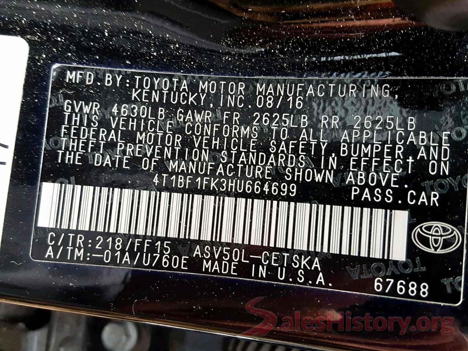 4T1BF1FK3HU664699 2017 TOYOTA CAMRY