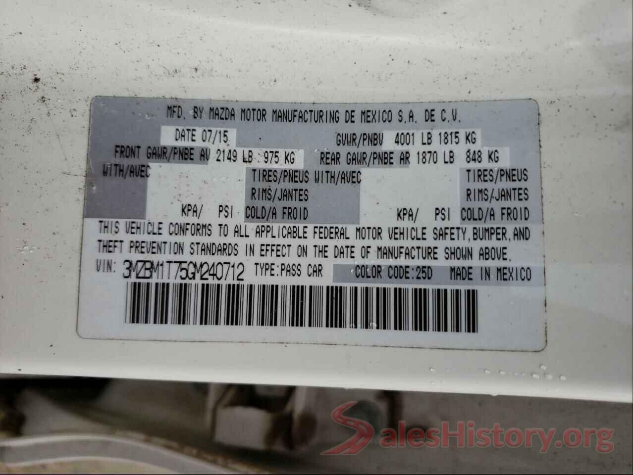 3MZBM1T75GM240712 2016 MAZDA 3