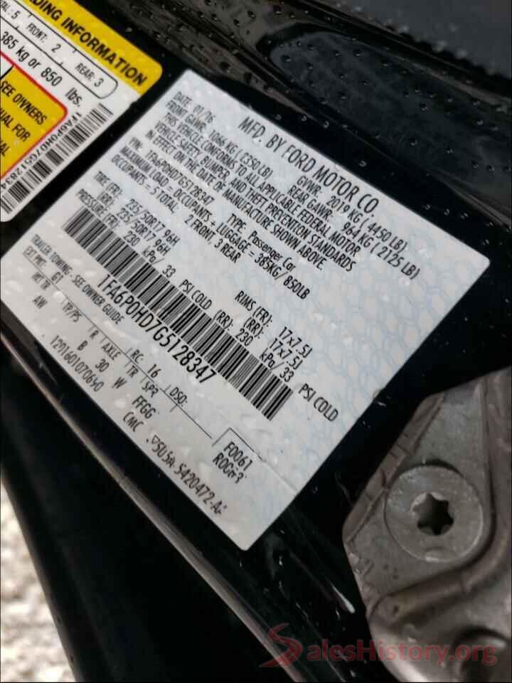 1FA6P0HD7G5128347 2016 FORD FUSION