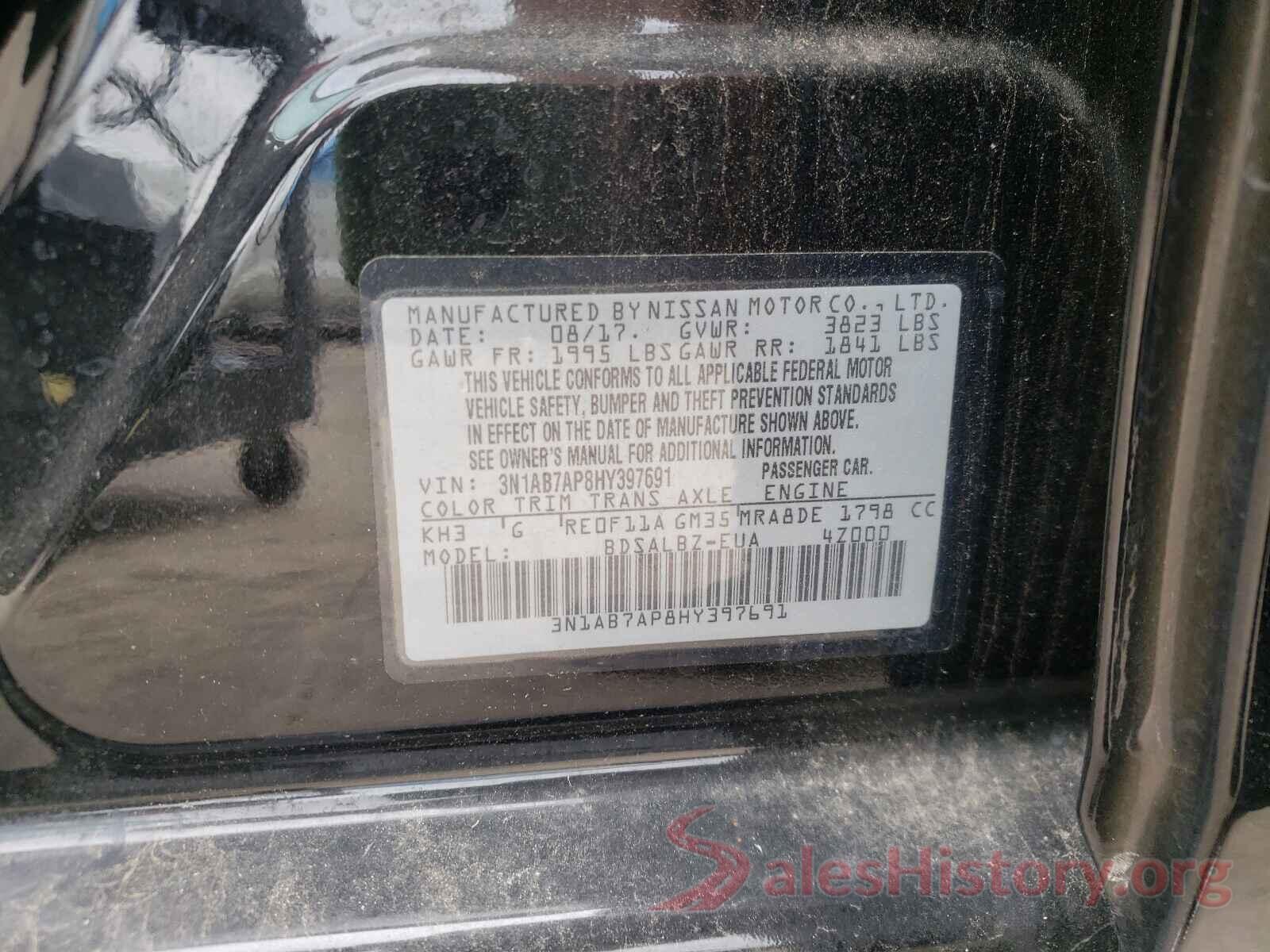 3N1AB7AP8HY397691 2017 NISSAN SENTRA