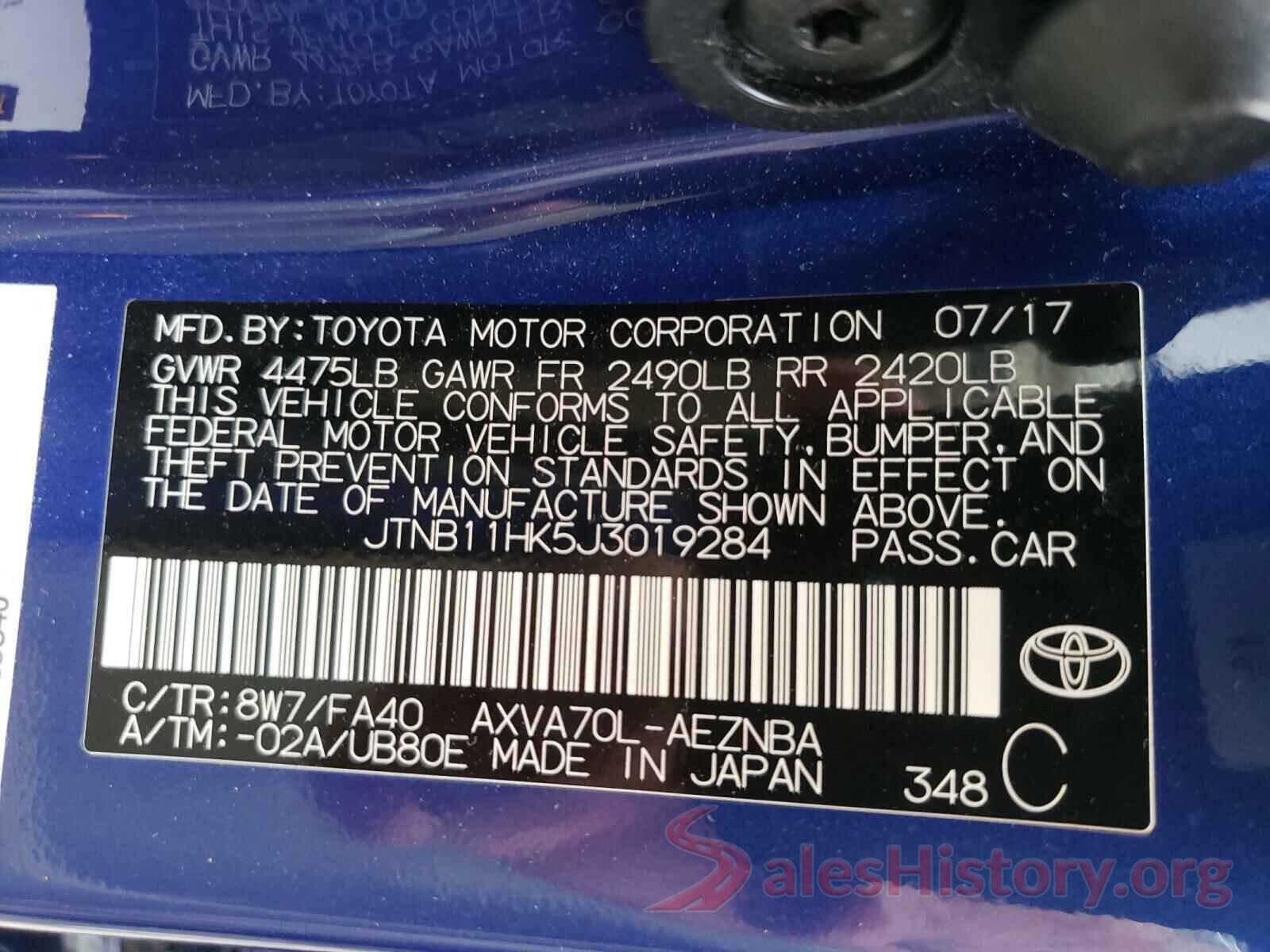 JTNB11HK5J3019284 2018 TOYOTA CAMRY