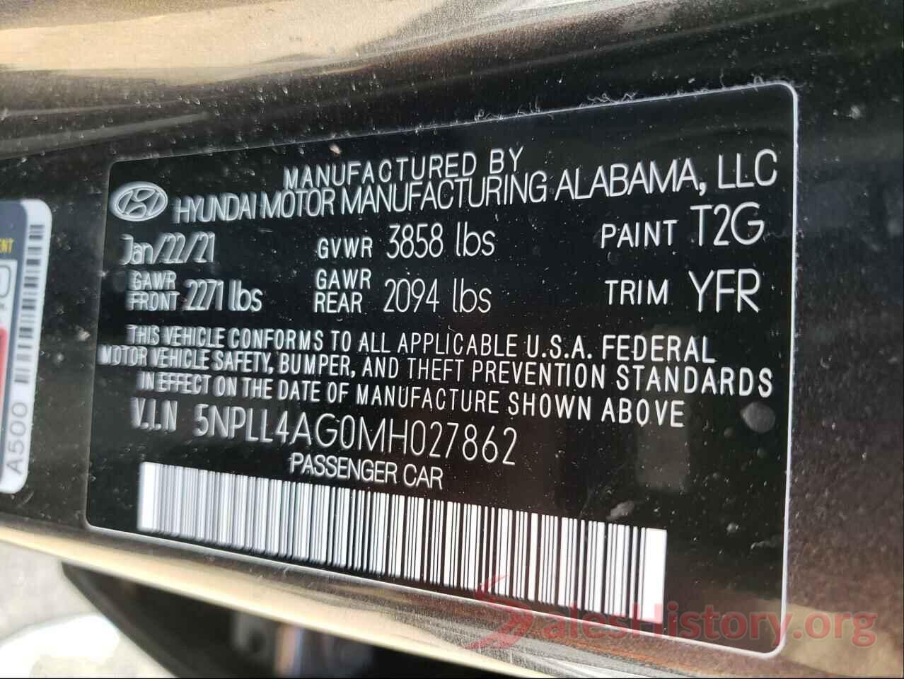 5NPLL4AG0MH027862 2021 HYUNDAI ELANTRA