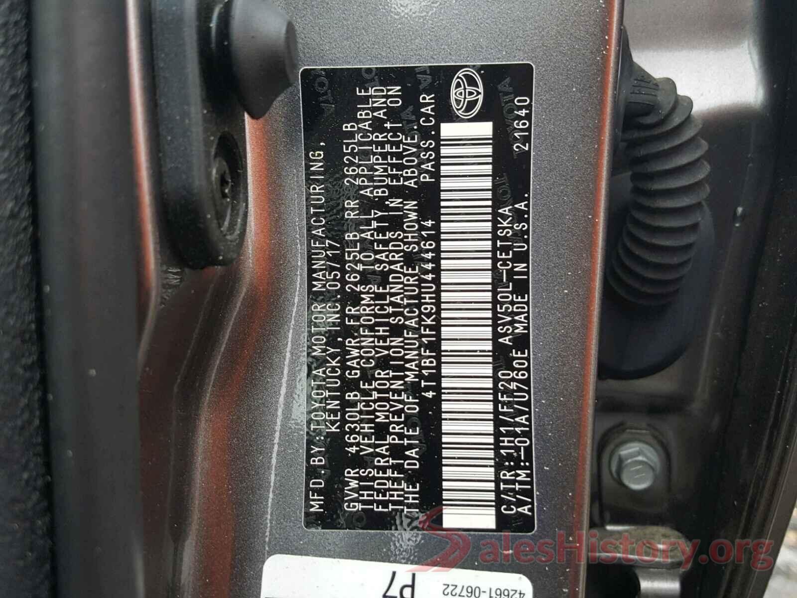 4T1BF1FK9HU444614 2017 TOYOTA CAMRY