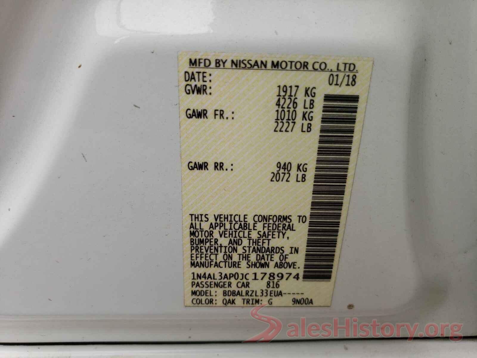 1N4AL3AP0JC178974 2018 NISSAN ALTIMA