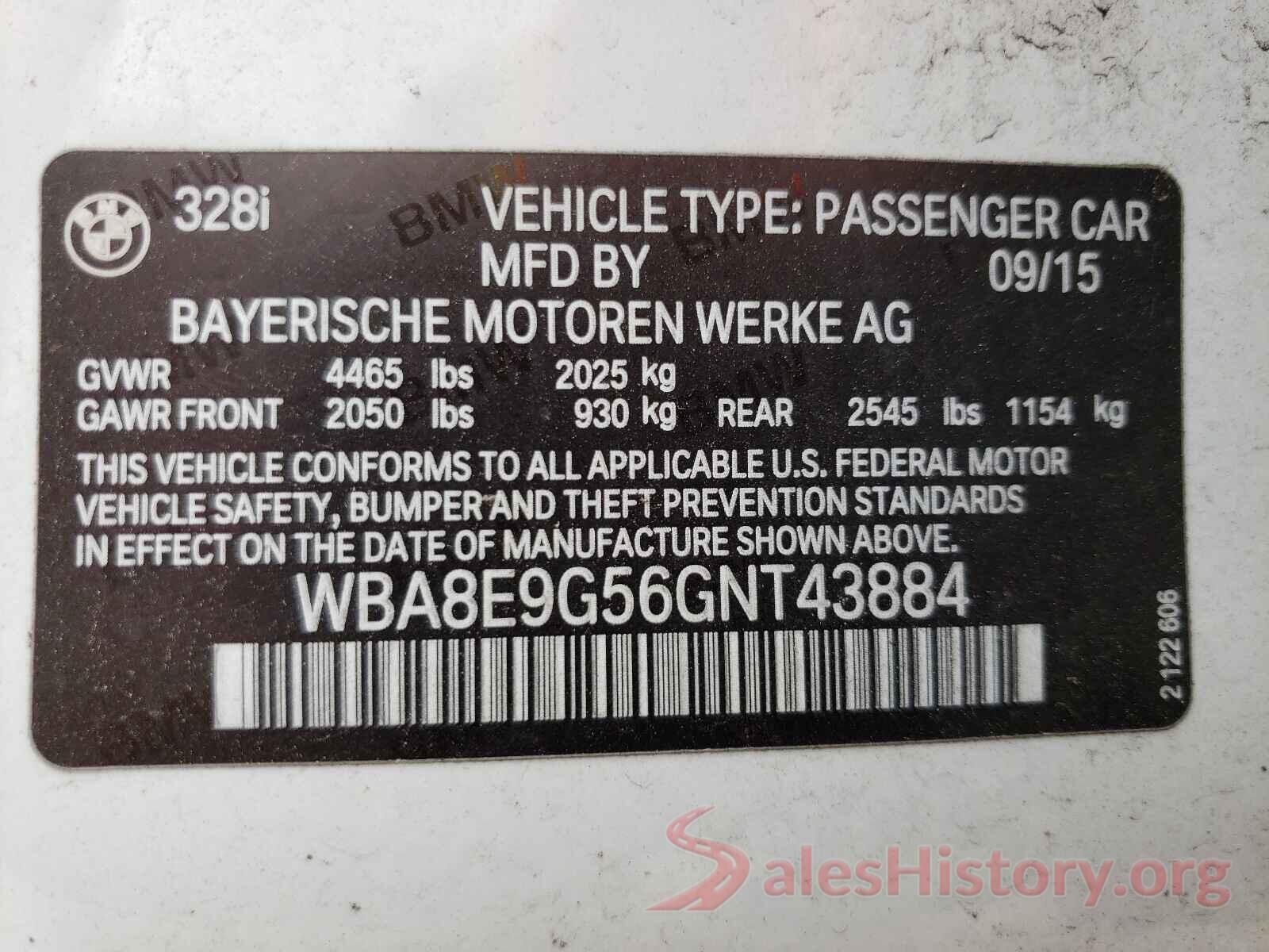 WBA8E9G56GNT43884 2016 BMW 3 SERIES