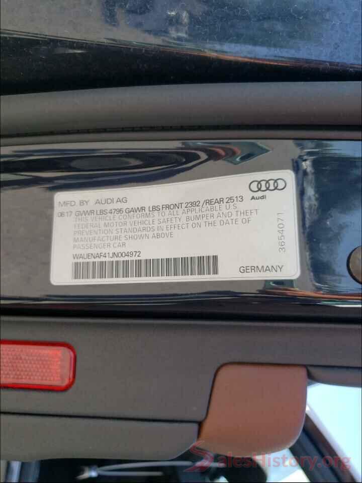 WAUENAF41JN004972 2018 AUDI A4