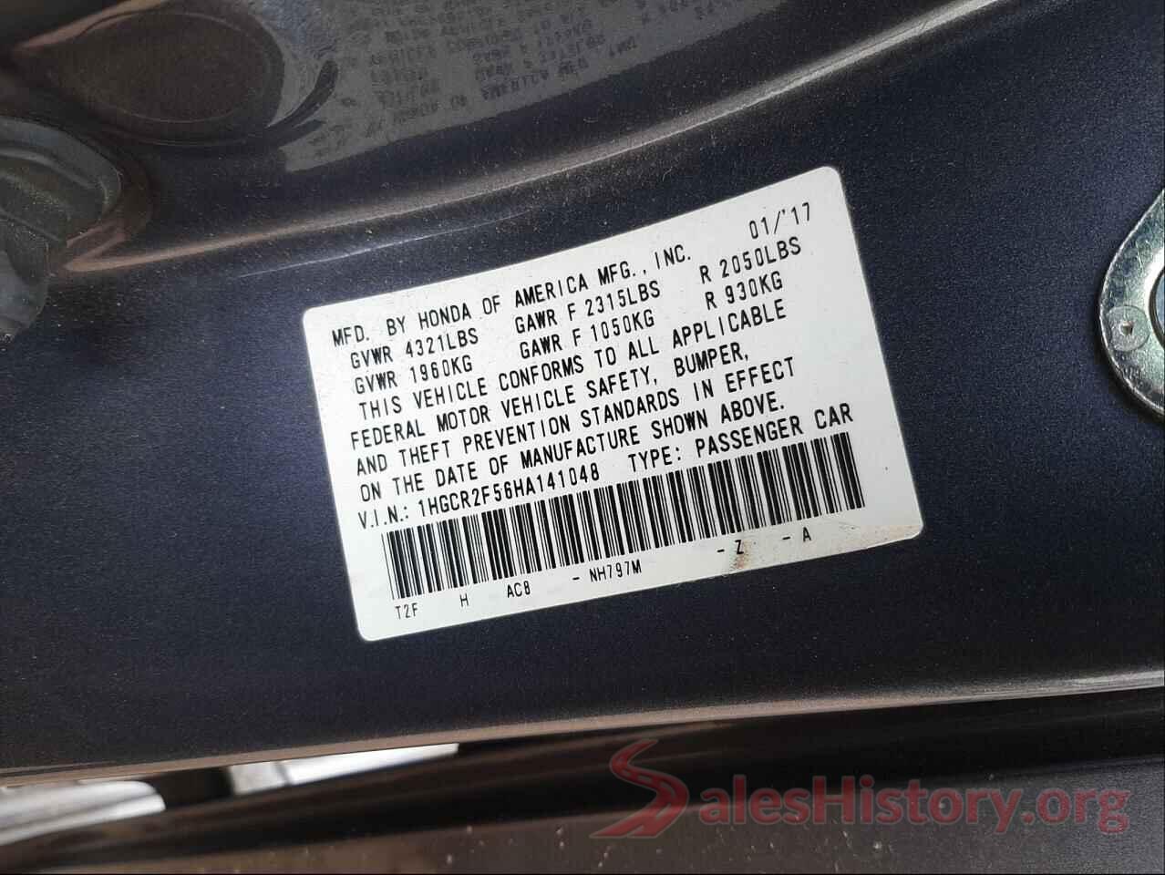 1HGCR2F56HA141048 2017 HONDA ACCORD