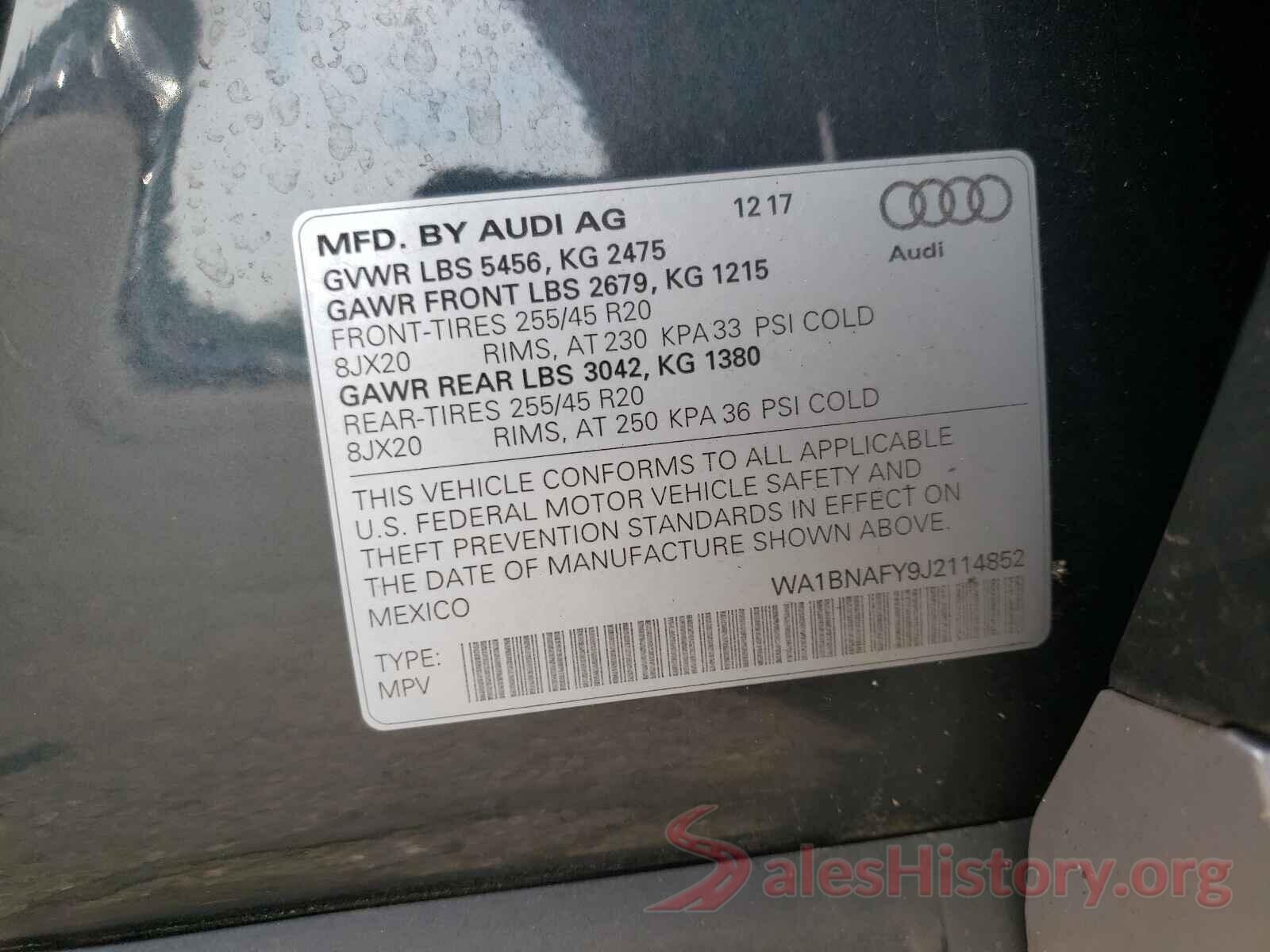 WA1BNAFY9J2114852 2018 AUDI Q5