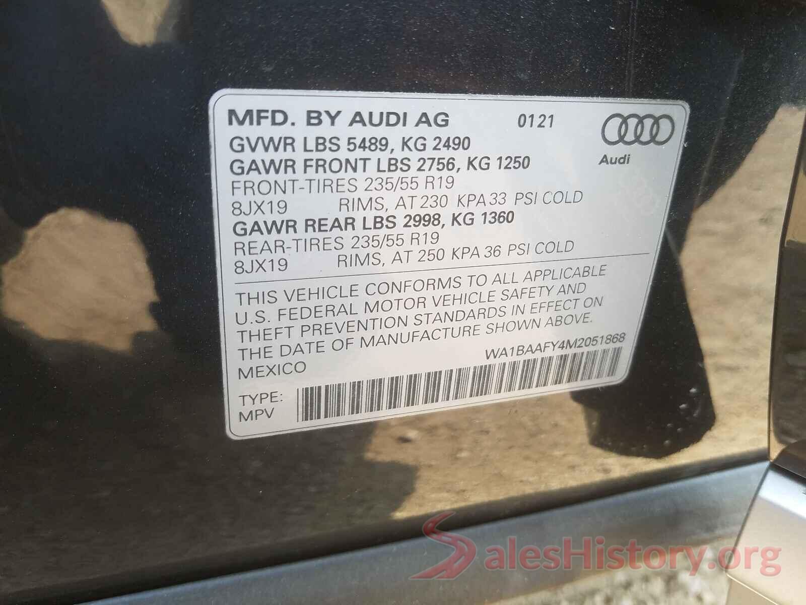 WA1BAAFY4M2051868 2021 AUDI Q5