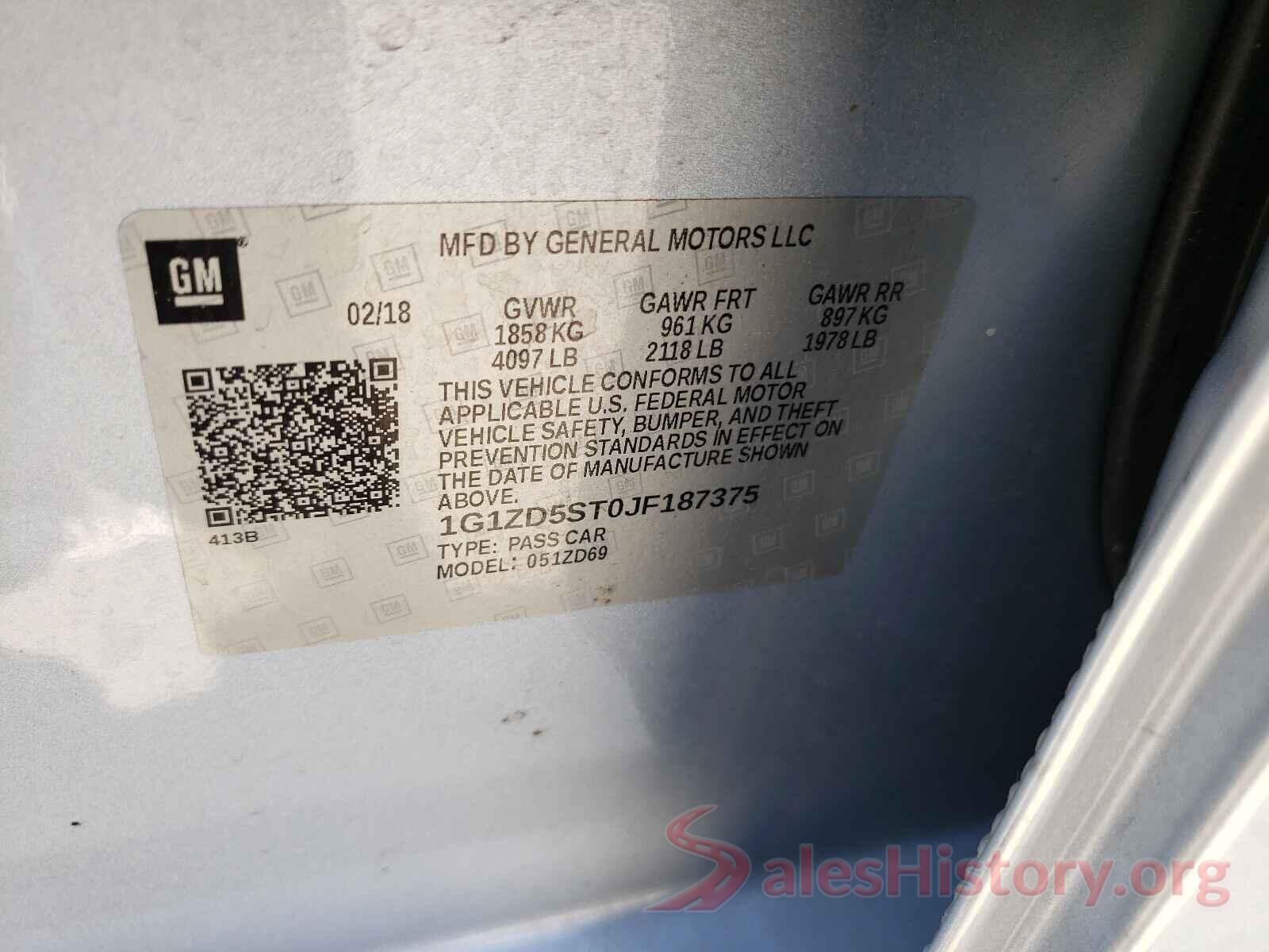 1G1ZD5ST0JF187375 2018 CHEVROLET MALIBU