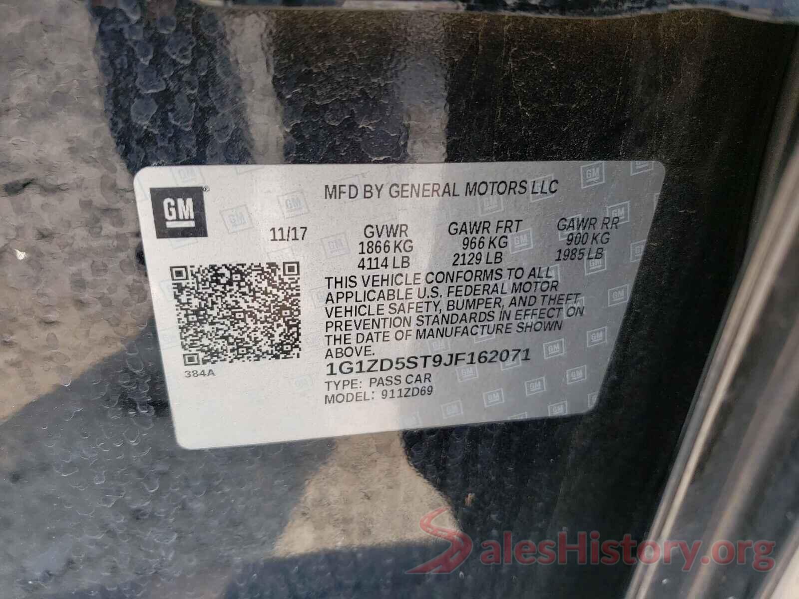 1G1ZD5ST9JF162071 2018 CHEVROLET MALIBU