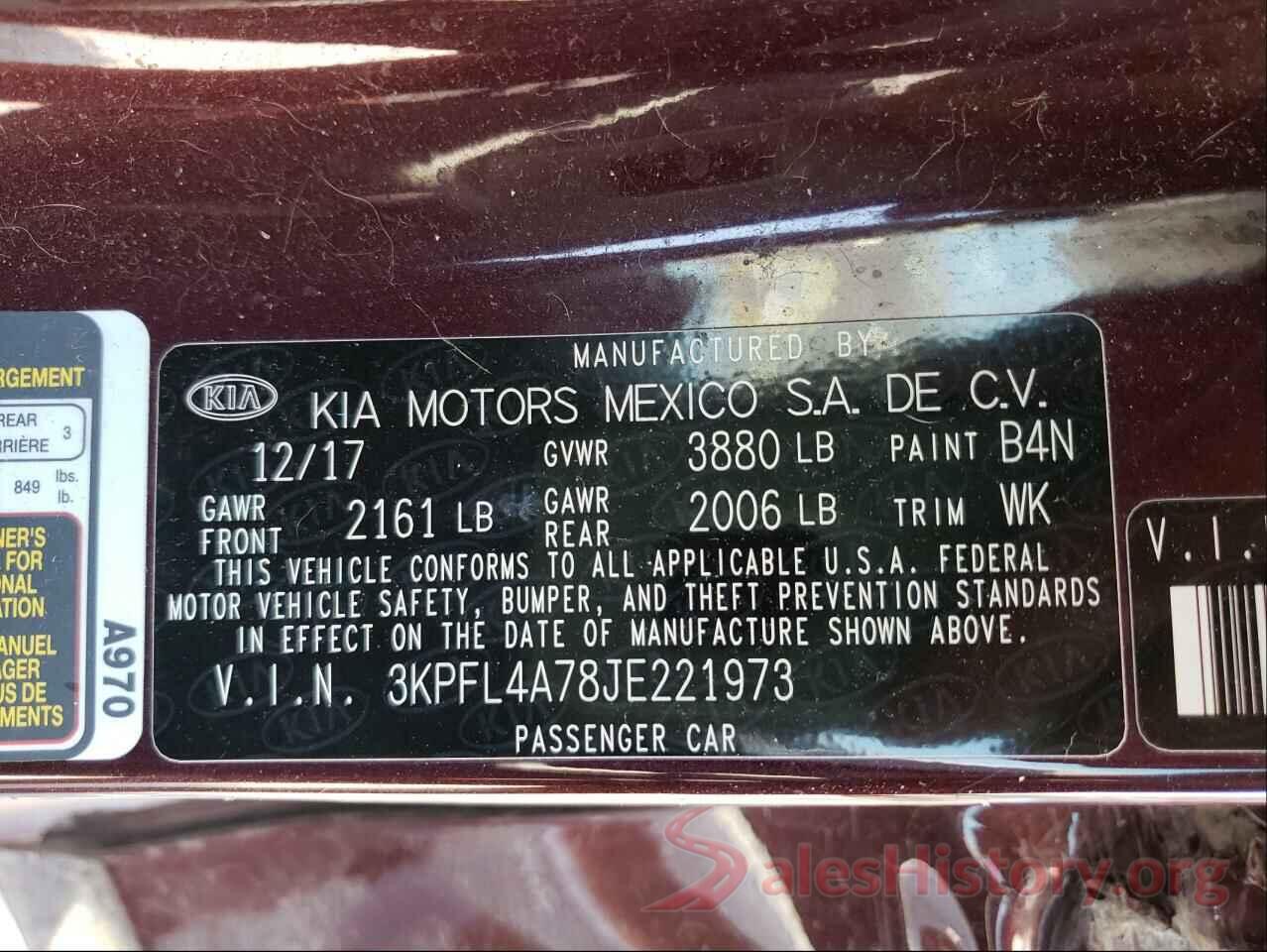 3KPFL4A78JE221973 2018 KIA FORTE