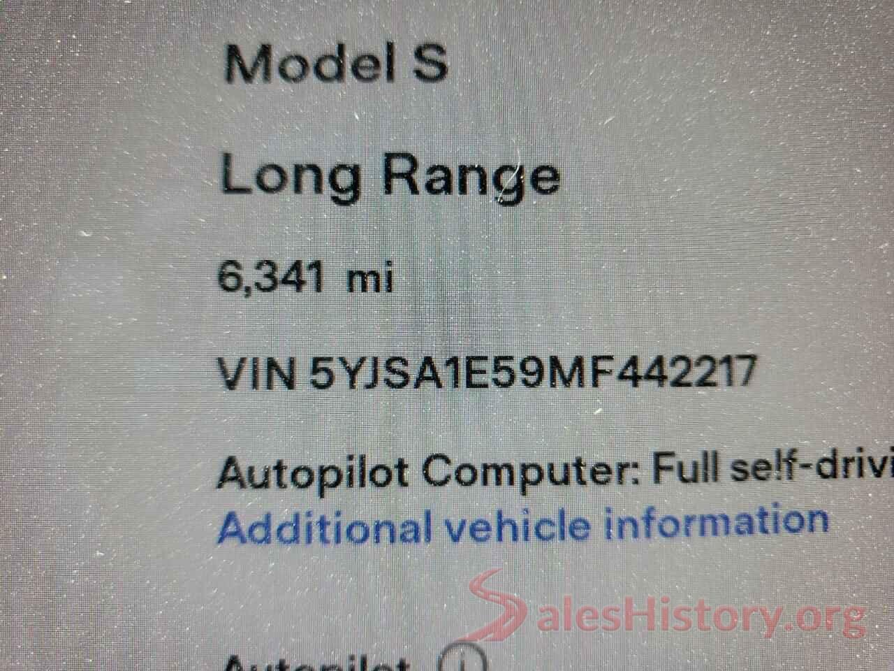 5YJSA1E59MF442217 2021 TESLA MODEL S