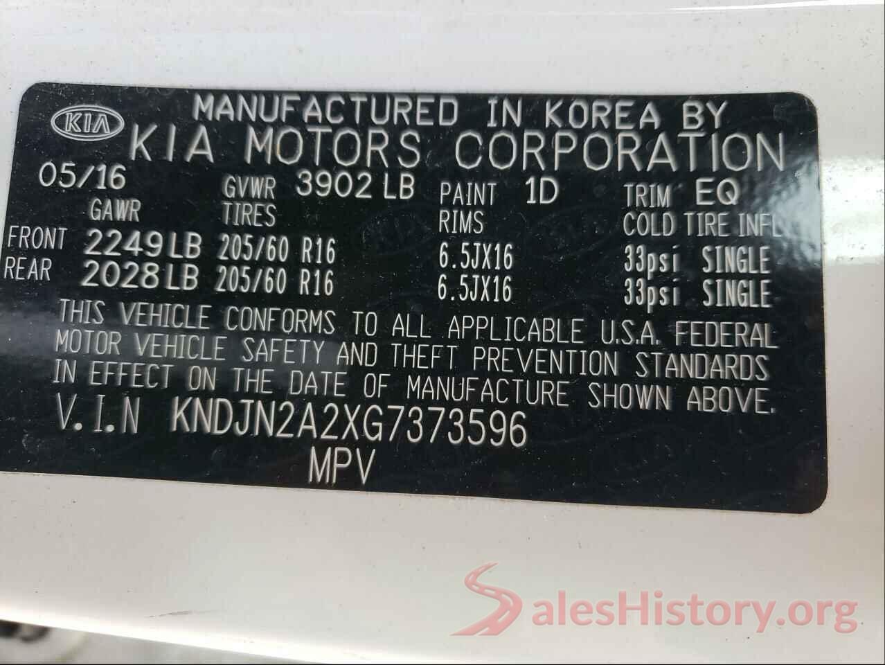 KNDJN2A2XG7373596 2016 KIA SOUL