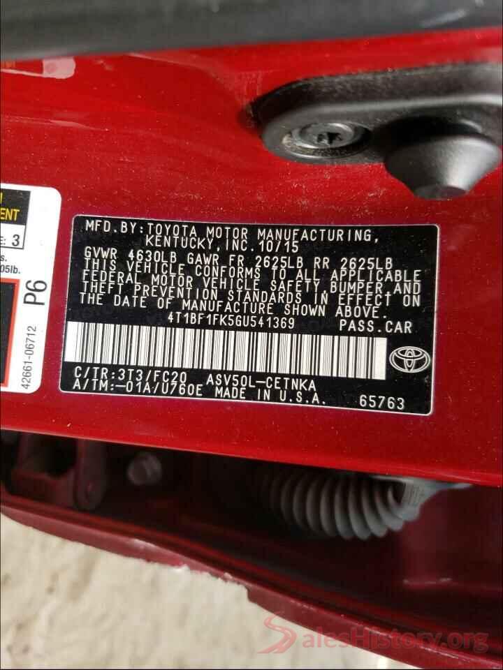 4T1BF1FK5GU541369 2016 TOYOTA CAMRY