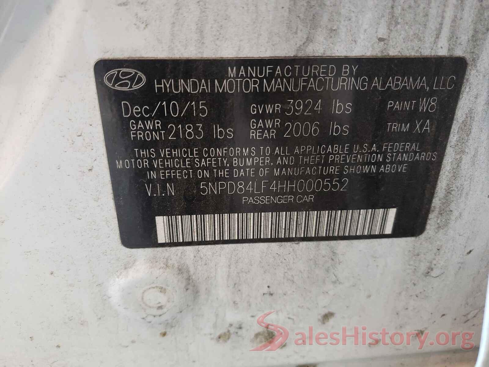 5NPD84LF4HH000552 2017 HYUNDAI ELANTRA