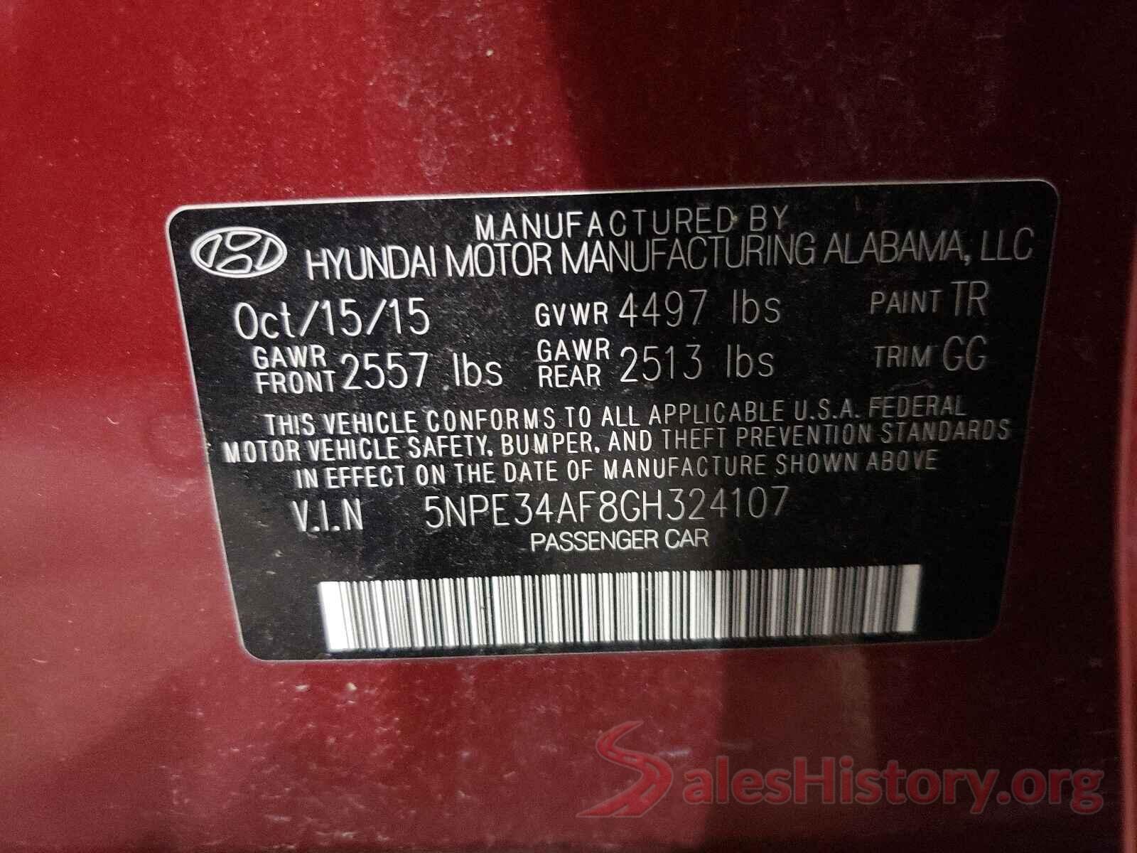 5NPE34AF8GH324107 2016 HYUNDAI SONATA