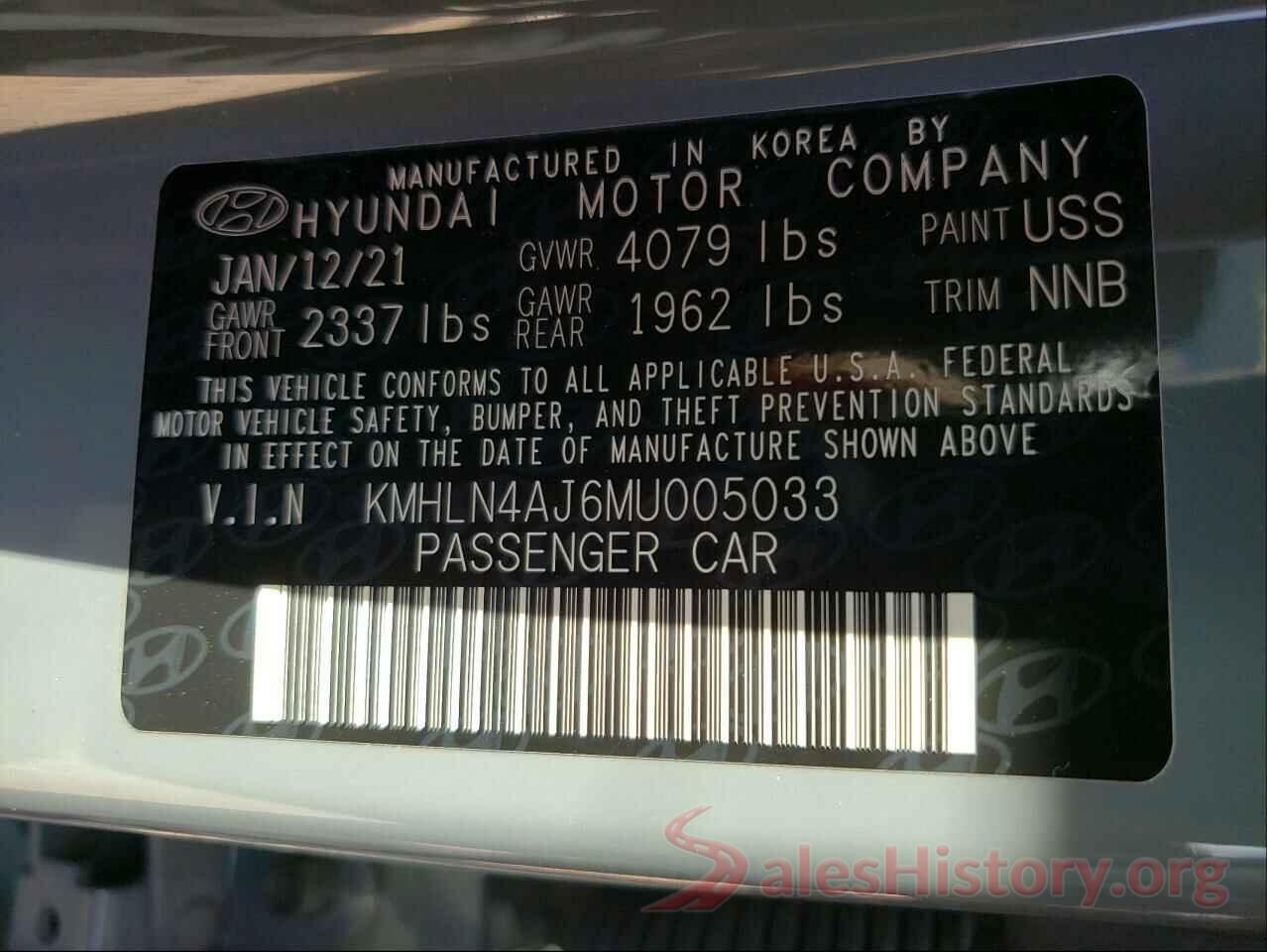 KMHLN4AJ6MU005033 2021 HYUNDAI ELANTRA