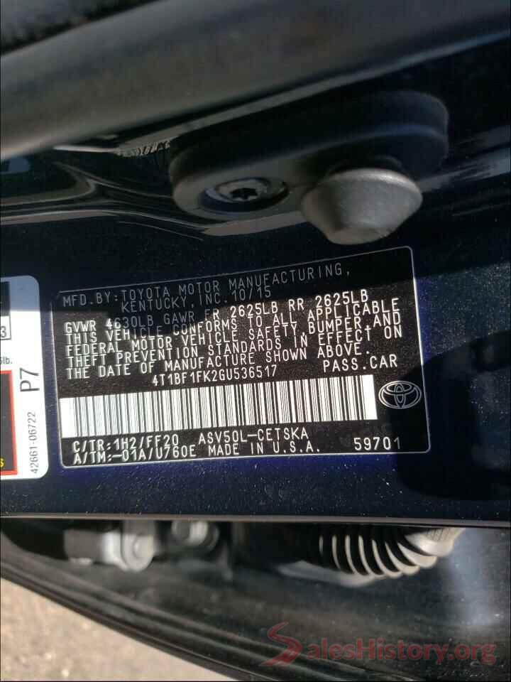 4T1BF1FK2GU536517 2016 TOYOTA CAMRY