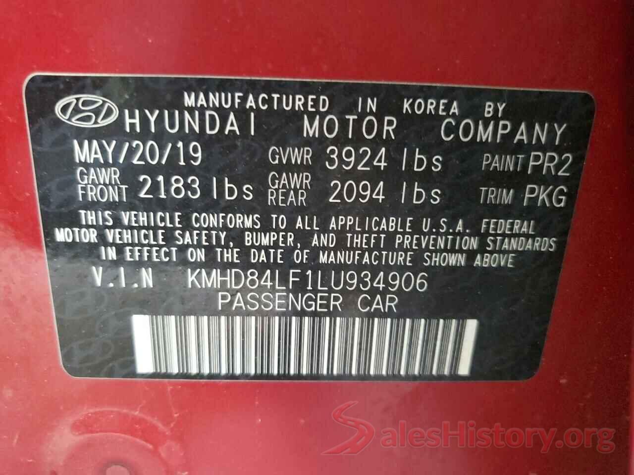 KMHD84LF1LU934906 2020 HYUNDAI ELANTRA