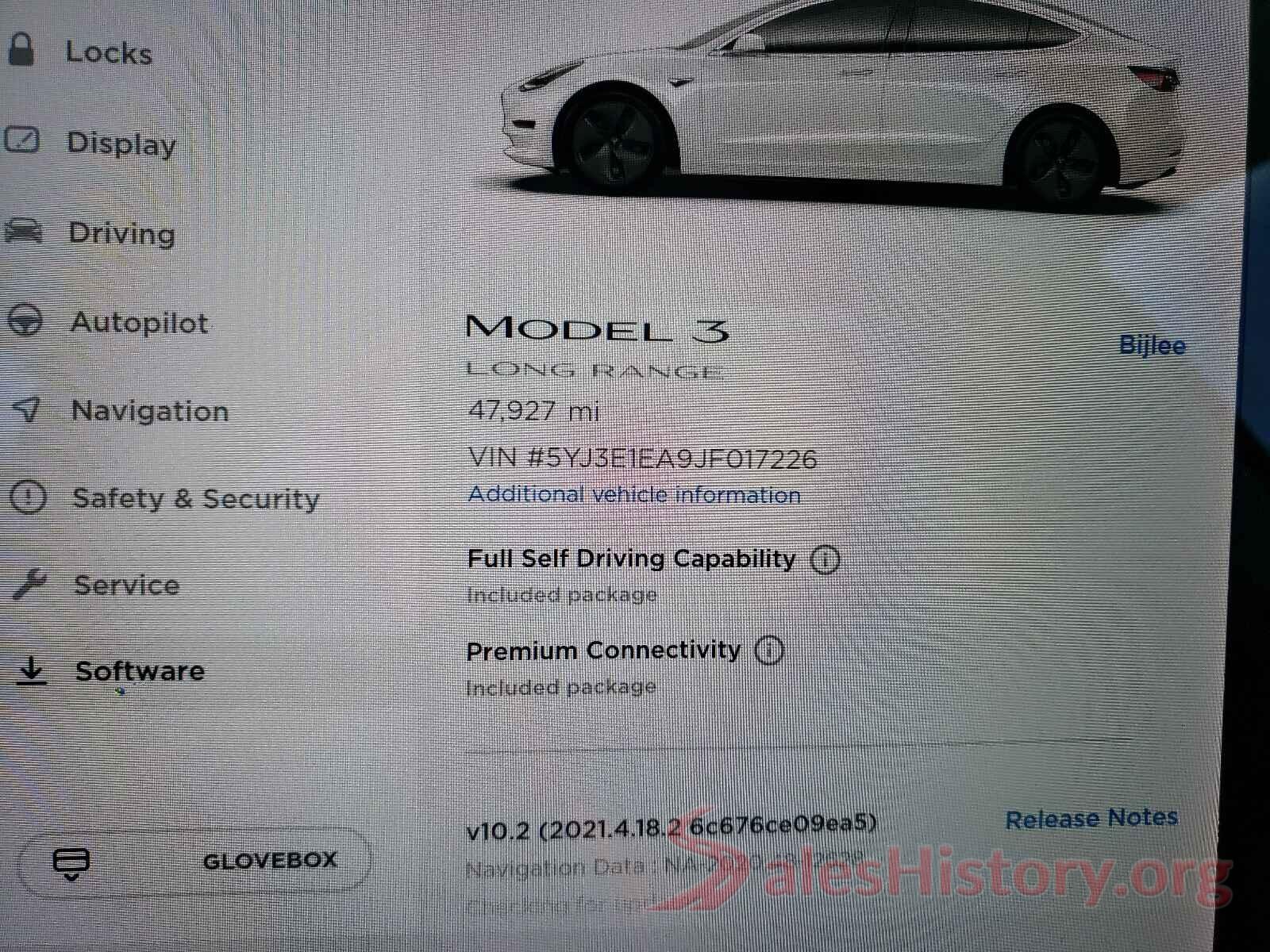 5YJ3E1EA9JF017226 2018 TESLA MODEL 3