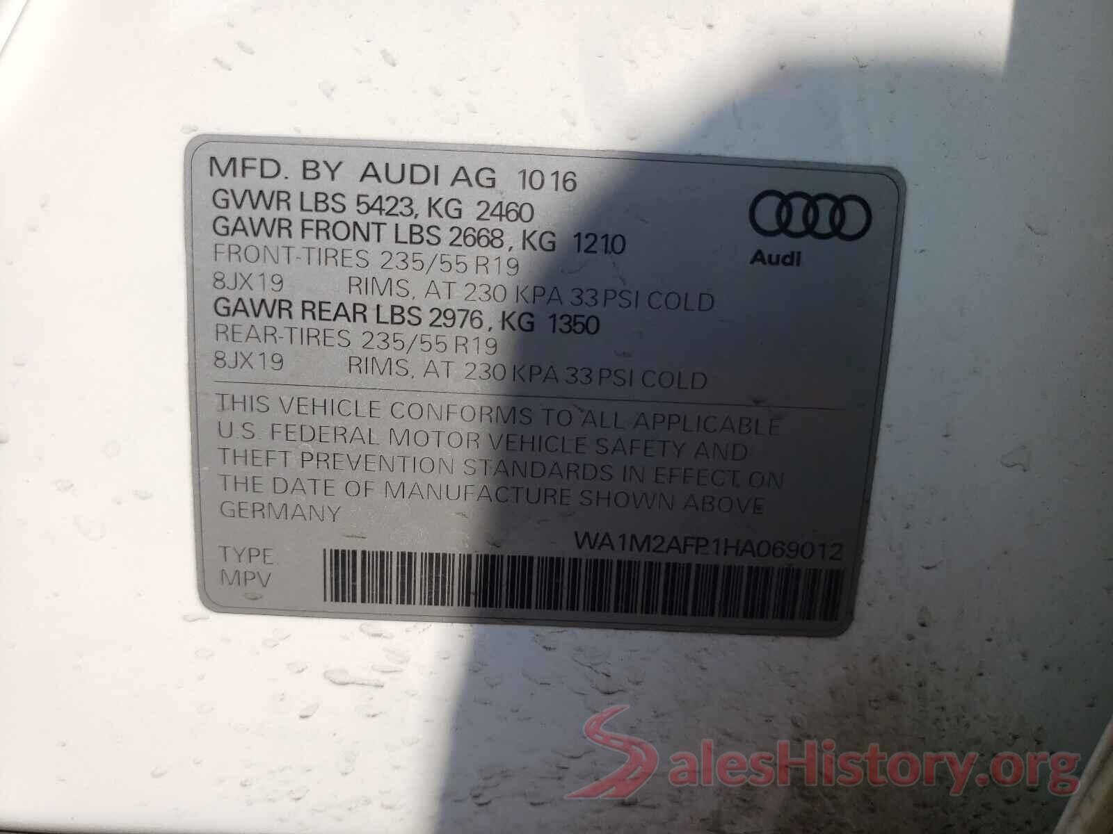 WA1M2AFP1HA069012 2017 AUDI Q5