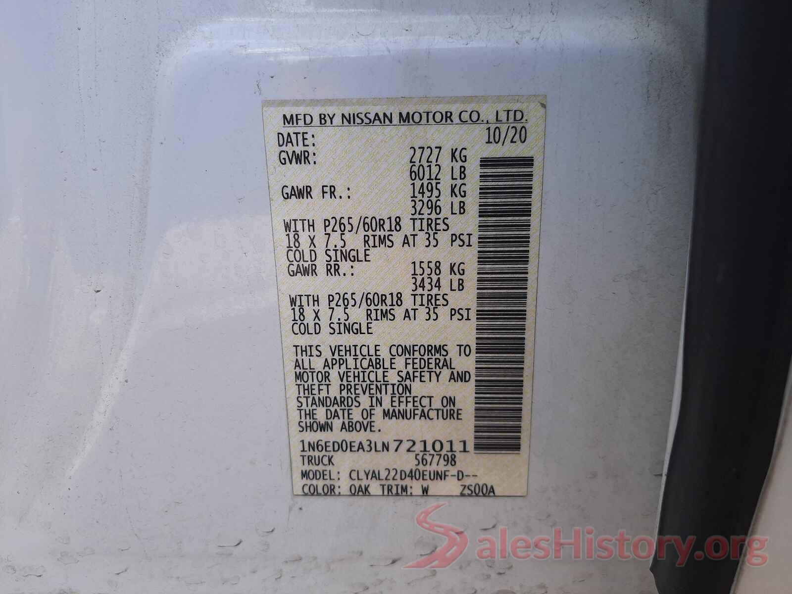 1N6ED0EA3LN721011 2020 NISSAN FRONTIER