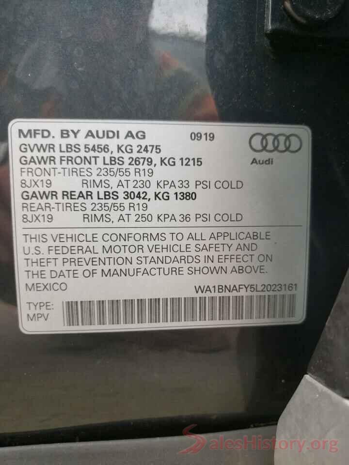 WA1BNAFY5L2023161 2020 AUDI Q5